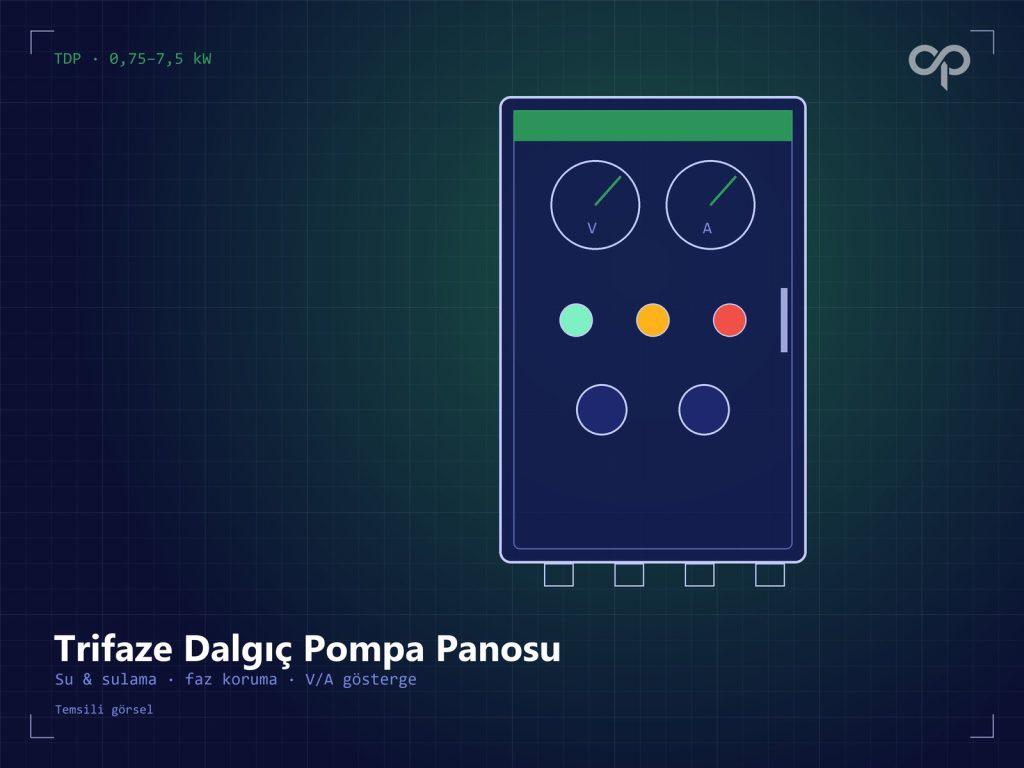 tdp serisi trifaze dalgıç pompa kontrol panosu