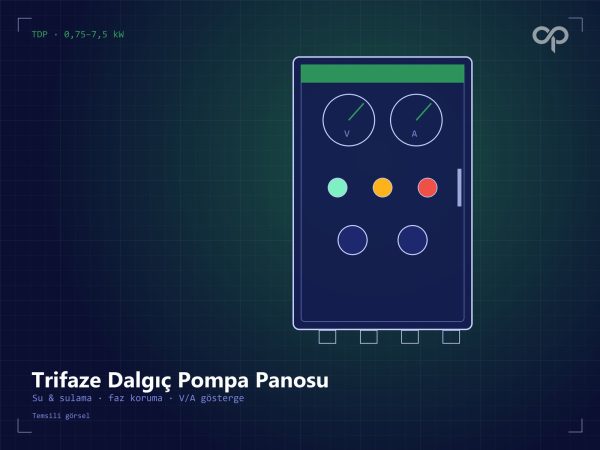 tdp serisi trifaze dalgıç pompa kontrol panosu